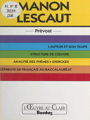 cover image of Manon Lescaut, l'abbé Prévost